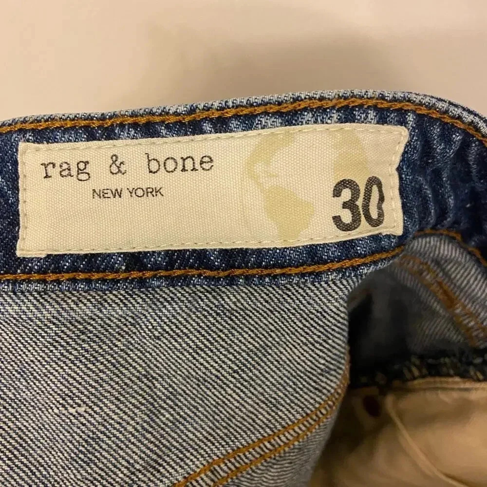 Rag & Bone Nina High Rise Ankle Cigarette Jeans Ash Blue Size 30 - Picture 7 of 12